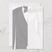 Zwart en Wit Jurk Smoking Save The Date Kaart (Achterkant)