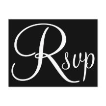 Zwart en wit kalligrafie RSVP