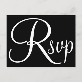 Zwart en wit kalligrafie RSVP Uitnodiging Briefkaart