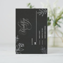 zwart en wit kalligrafieschrift vriendelijk opnieu RSVP kaartje
