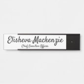 Zwart en wit Kantoor Deurteken Handtekeningen Naam Deurbordje (Voorkant)