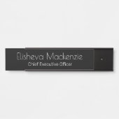 Zwart en wit Kantoor Deurteken Handtekeningen Naam Deurbordje (Voorkant)