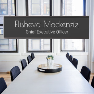 Zwart en wit Kantoor Deurteken Handtekeningen Naam Deurbordje