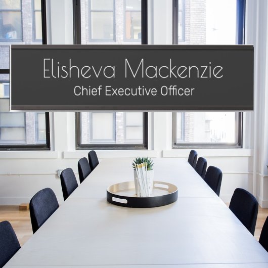 Zwart en wit Kantoor Deurteken Handtekeningen Naam Deurbordje