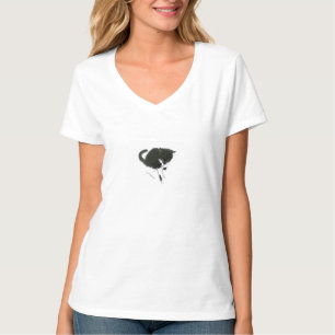 Zwart en wit karton plakken t-shirt