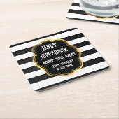 Zwart en wit kartonnen onderzetters (Schuin)