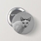 Zwart en Wit - Kat 02 Ronde Button 5,7 Cm (Voorkant /achterkant)
