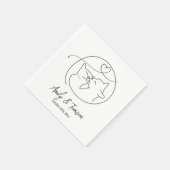 Zwart en wit katten Eenvoudig script Servet (Hoek)