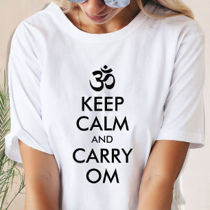 Zwart en Wit Keep Calm and Carry Om T-shirt