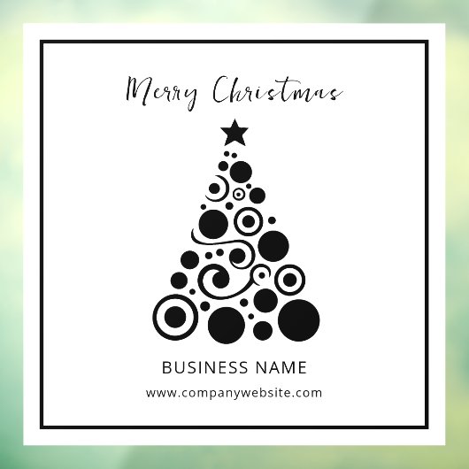 Zwart en Wit Kerstboom Winkel Raamsticker (Vel 3)