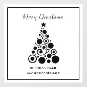 Zwart en Wit Kerstboom Winkel Raamsticker (Vel)