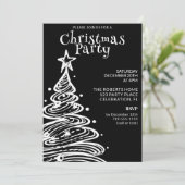 Zwart en Wit Kerstfeest Kaart (Staand voorkant)