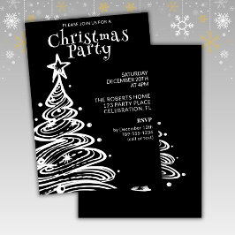 Zwart en Wit Kerstfeest Kaart