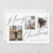 Zwart en wit Kerstmis Foto Feestdagenkaart (Voorkant)