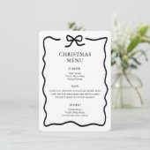 Zwart en wit Kerstmis Menu (Staand voorkant)