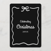 Zwart en wit Kerstmis Menu (Achterkant)