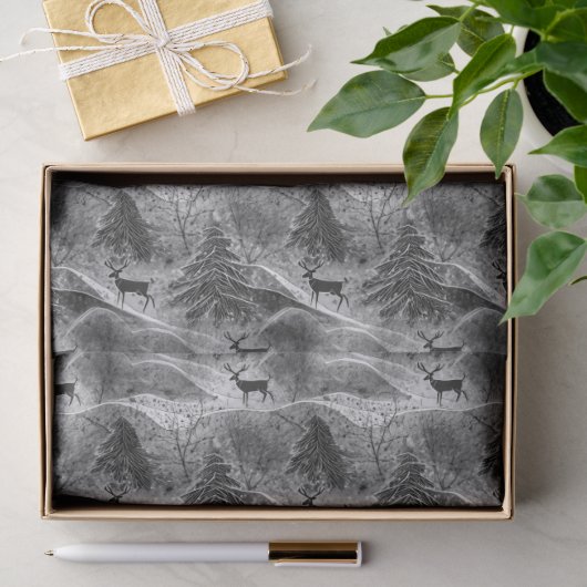 Zwart en Wit Kerstpatroon#13 ID1009 Tissuepapier (Geschenk)