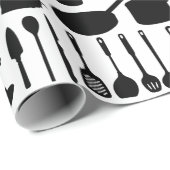 Zwart en wit keukenpapier cadeaupapier (Rol Hoek)