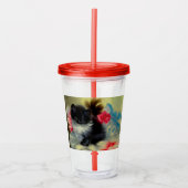  zwart en wit, keukenverf acryl drinkbeker (Voorkant)