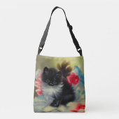  zwart en wit, keukenverf crossbody tas (Achterkant)