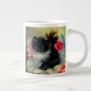 zwart en wit, keukenverf grote koffiekop