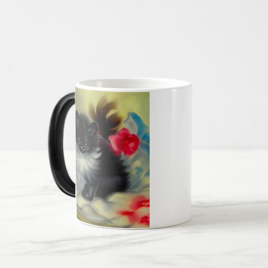  zwart en wit, keukenverf magische mok (Voorkant links)