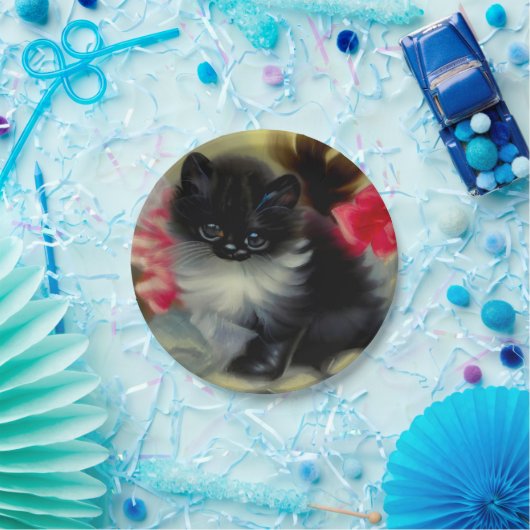  zwart en wit, keukenverf papieren bordje (Feest)