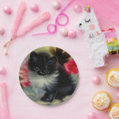 zwart en wit, keukenverf papieren bordje (Feest)