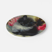 zwart en wit, keukenverf papieren bordje (Gekanteld)