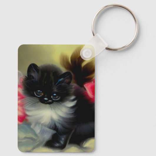  zwart en wit, keukenverf sleutelhanger (Achterkant)