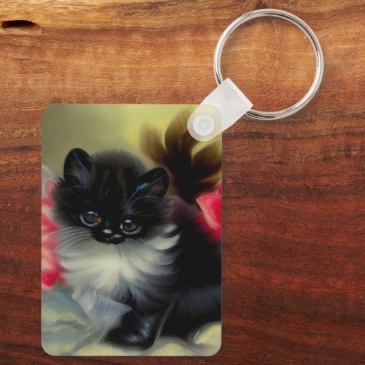  zwart en wit, keukenverf sleutelhanger (Achterkant)