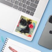 zwart en wit, keukenverf sticker (Laptop met iPhone)