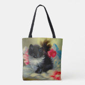 zwart en wit, keukenverf tote bag (Achterkant)