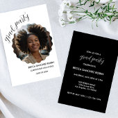 Zwart en wit klas 2025 zwart uitnodiging