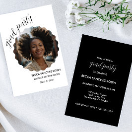 Zwart en wit klas 2025 zwart uitnodiging