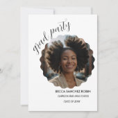 Zwart en wit klas van 2025 zwart uitnodiging (Voorkant)