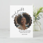 Zwart en wit klas van 2025 zwart uitnodiging (Staand voorkant)