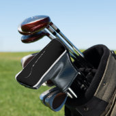 Zwart en Wit Klasse Gebogen Swash Handtekening Naa Golfheadcover (Insitu)