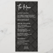 Zwart en wit klassiek elegante trouw menu (Voorkant)