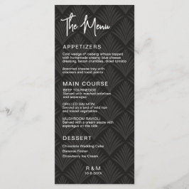Zwart en wit klassiek elegante trouw menu