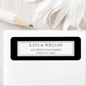 Zwart en wit Klassiek modern retouradres Etiket (Insitu)