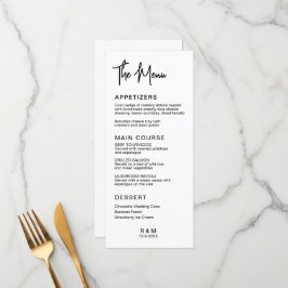 Zwart en wit klassieke elegante trouw menu