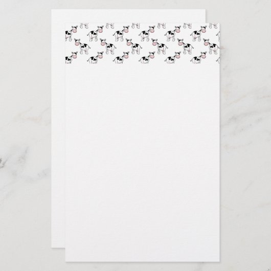 Zwart en wit koeienpatroon. briefpapier (Voorkant / Achterkant)
