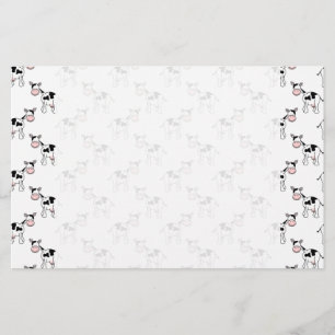 Zwart en wit koeienpatroon. briefpapier