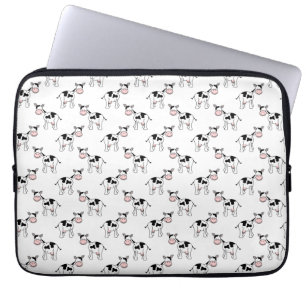 Zwart en wit koeienpatroon. laptop sleeve