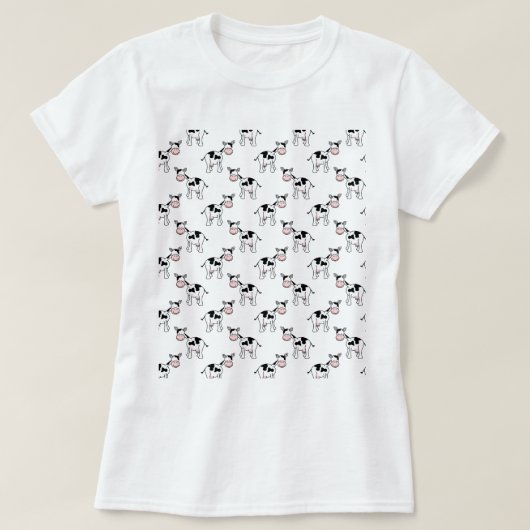 Zwart en wit koeienpatroon. t-shirt (Design voorkant)