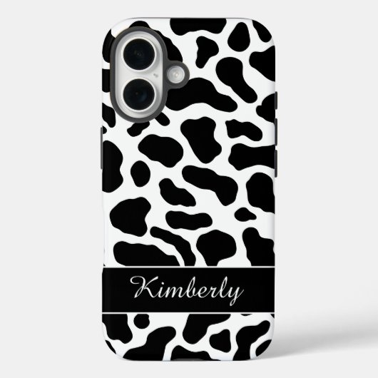 Zwart en wit koeienprint  Case-Mate iPhone case (Achterkant)