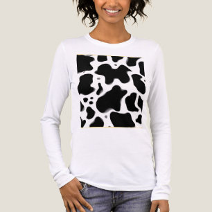 Zwart en Wit Koeienprintpatroon Trendy Dierenpri Tri-Blend Shirt