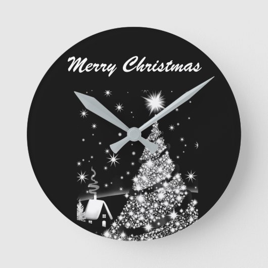 **ZWART EN WIT KOEL KERSTFEEST** KLok (Voorkant)