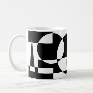 Zwart en wit koffiemok
